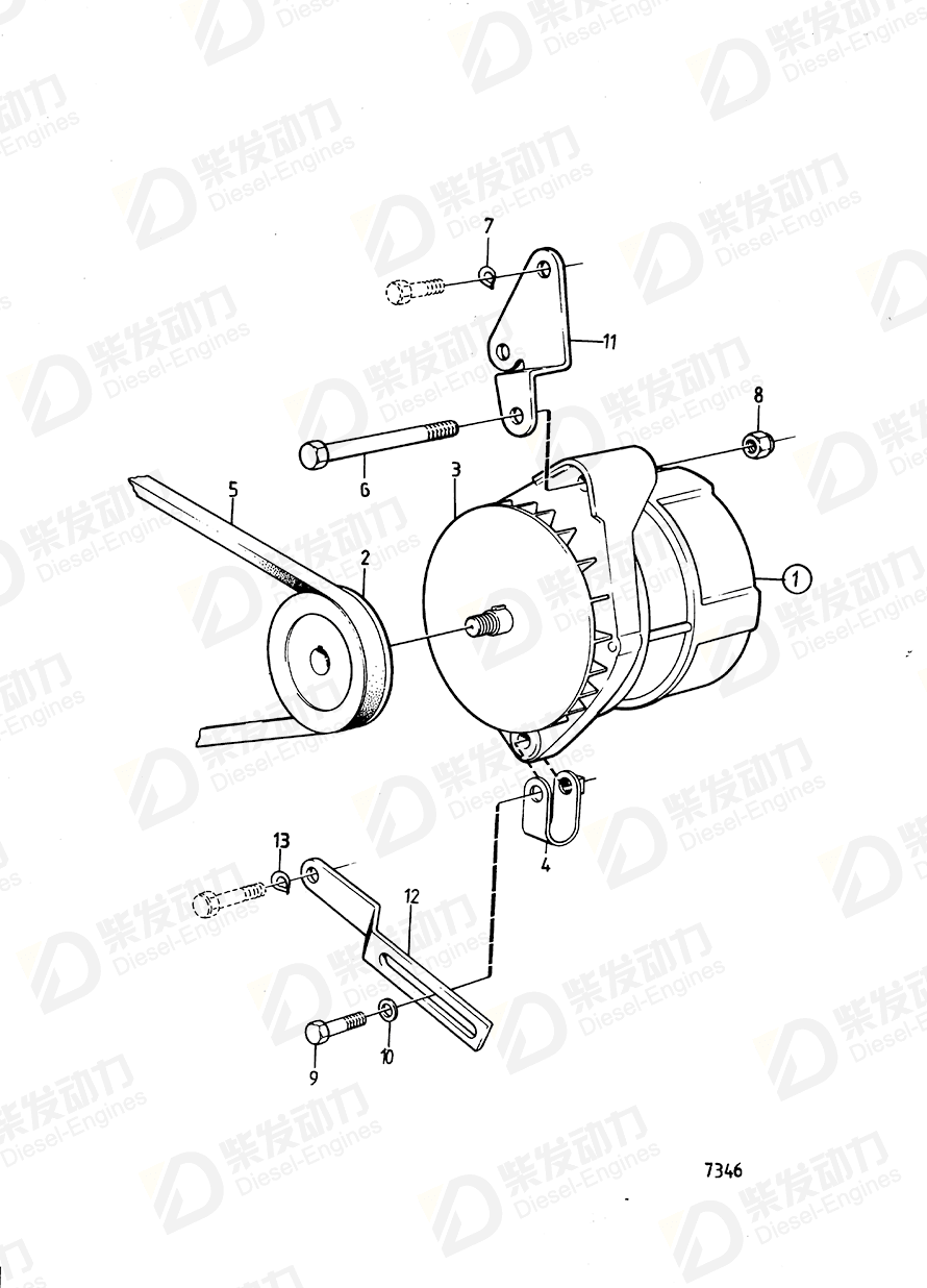 VOLVO V-belt 958314 Drawing